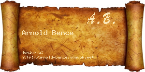 Arnold Bence névjegykártya